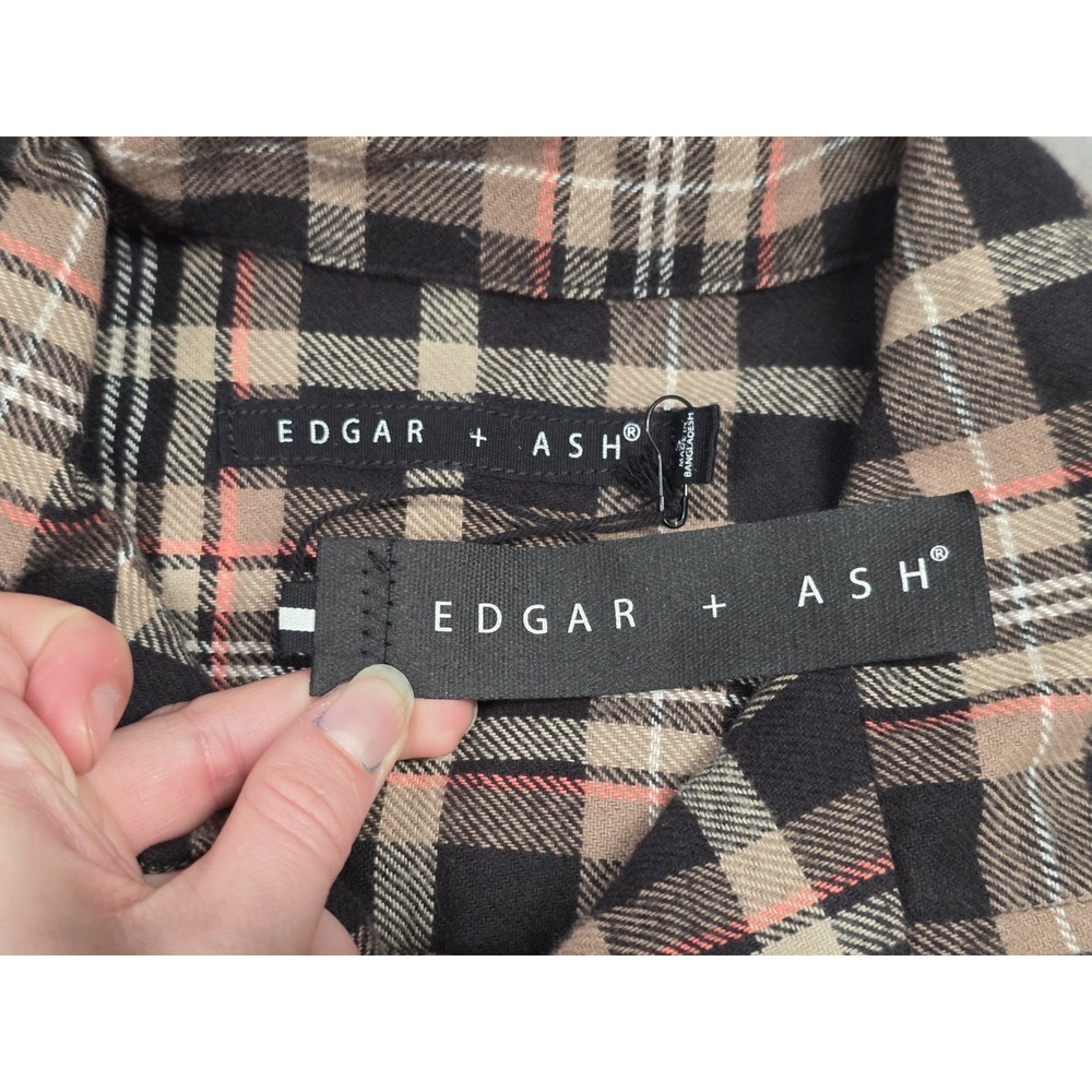 Edgar & Ash Button Up Shirt‎ Long Sleeve Men's Shirt Size Small Plaid - Picture 7 of 9